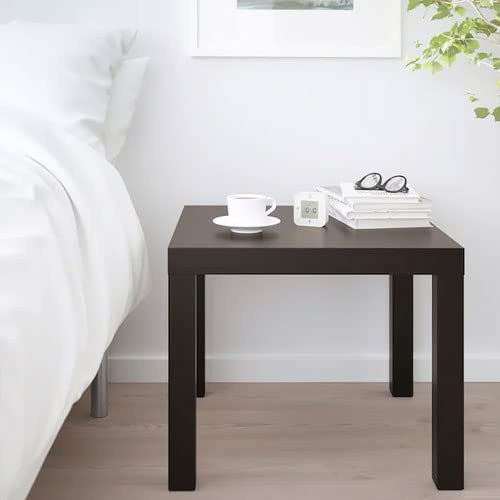 IKEA LACK Side table, black-brown, 55x55 cm  with Wall shelf, 30x26 cm