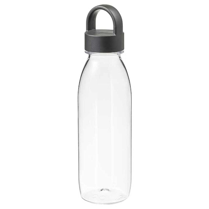 IKEA SPLITTERNY Snack container, transparent/light grey-brown, 300 ml with 365+ Water Bottle, Dark grey0.5 l