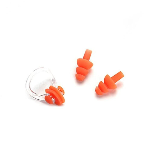 Digital Shoppy Baby Care Ear Nose Navel Cleaning Tweezers Safety Forceps Plastic Cleaner Clip (ORANGE) with(orange) Silicone Swimming Nose Clip with Ear Plugs Set for Swimming or Other Watersports