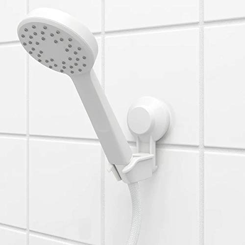 IKEA TISKEN Hand shower park bracket w suc cup, white  with Single-spray handshower, white
