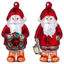 IKEA VINTERFINT Hanging decoration, cone/mixed patterns, 15 cm with Hanging decoration, set of 2, Santa Claus