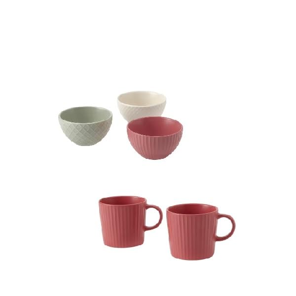 IKEA KEJSERLIG Bowl, Mixed Colours 10 cm & Mug, Dark Pink, 30 cl
