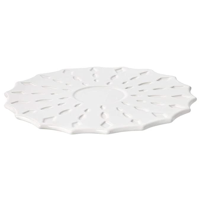 IKEA Unscented block candle, snowflake pattern white/red with Block candle holder 27 cm