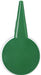 Green plastic tool with a circular head and handle on a white background