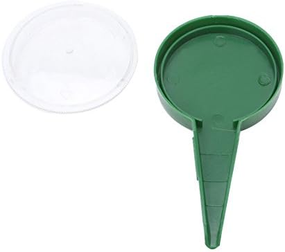 Green plastic container with a white lid on a white background