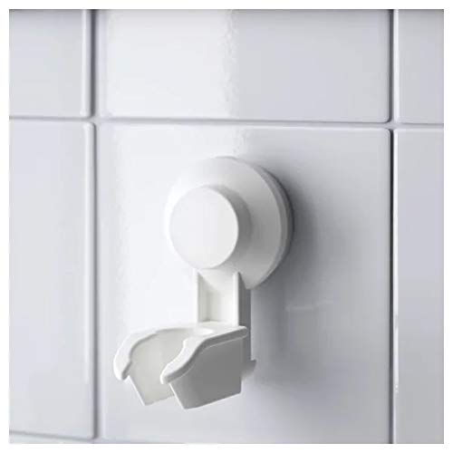 IKEA TISKEN Hand shower park bracket w suc cup, white  WITH Single-spray handshower, chrome-plated