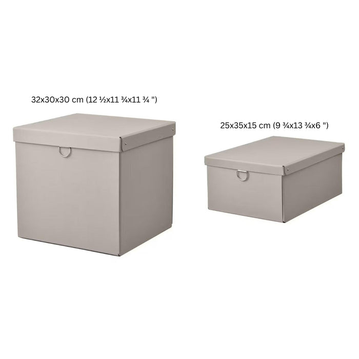 IKEA NIMM Storage box with lid, light grey-beige, 32x30x30 cm , 25x35x15 cm  ( 2 types )