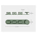 Green metal hooks with measurements on a white background
