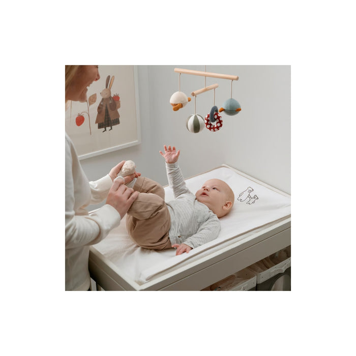 IKEA VÄDRA Cover for Baby Care mat, White/Terry, 48x74 cm (18 7/8x29 1/8 ") with Rattle, Multicolour/Yellow