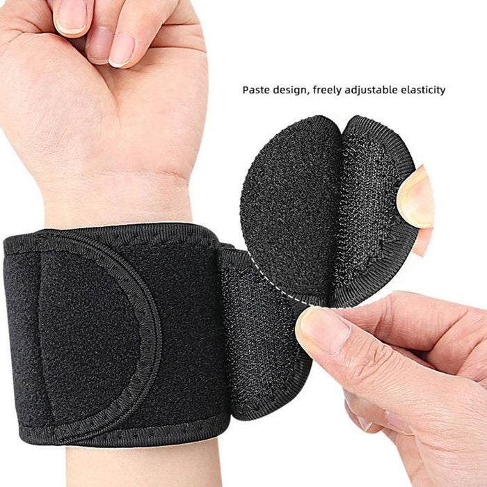Digital Shoppy Wrist Compression Strap & Wrap — Black with Centre Hole | Adjustable Brace for Support & Recovery