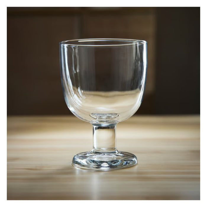 IKEA FRUKTDUVA Goblet, Clear Glass 27cl | Wine & Cocktail Glass with washcloth, grey, 30x30 cm ( 2 pack )