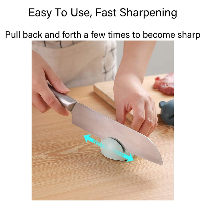 Digital Shoppy Cartoon Knife Sharpener – Sky Blue Whetstone Tool for Kitchen Knives & Scissors
