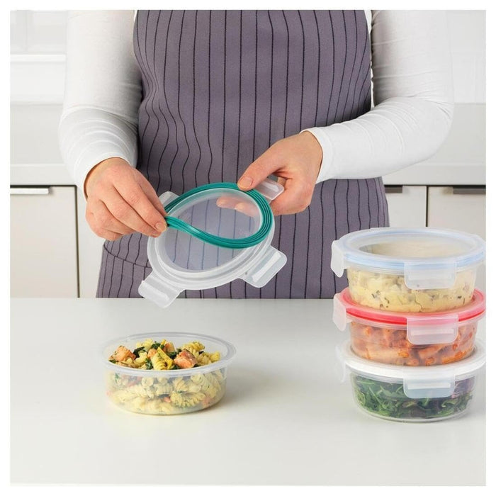 IKEA Food Freshness Set: BEVARA Sealing Clips (Mixed Colours, Set of 24) & IKEA 365+ Round Food Container Gaskets (14 cm, 8-Pack)