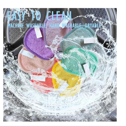 Digital Shoppy makeup remover pads – vibrant reusable cloths in washing machine, labeled machine washable
