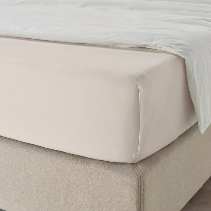 IKEA DVALA King/Queen Bedding Set: Flat Sheet (240x260cm) & 2-Pack Beige Pillowcases