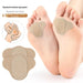 hollow design beige bunion pads displayed with ergonomic fit