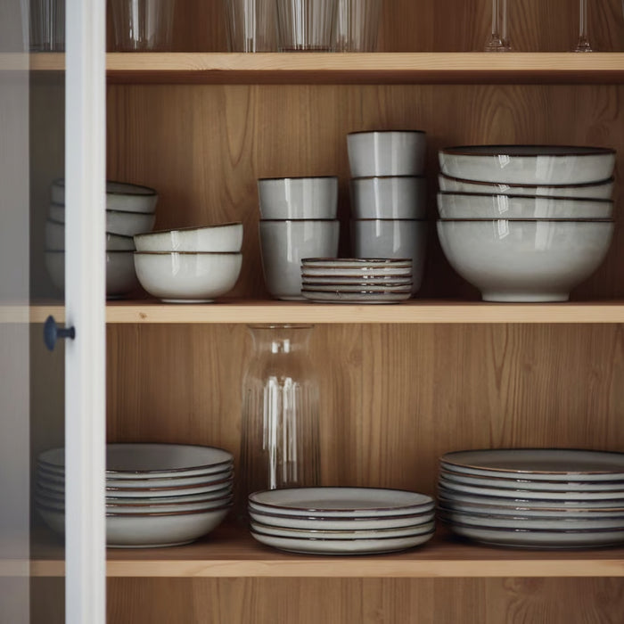 IKEA GLADELIG Deep plate, grey, 21 cm (8 ½ ")  (Pack of 1)