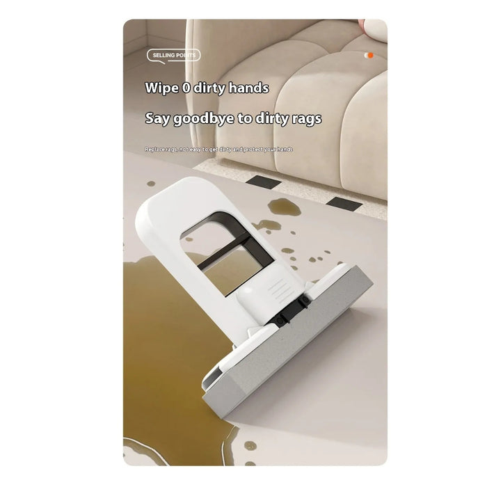 Cleaning device with text on a white background