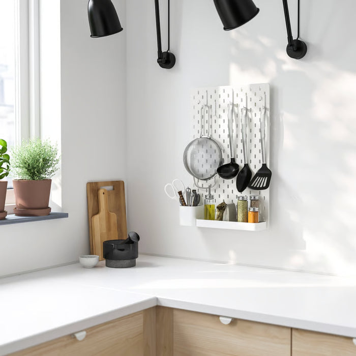 IKEA SKÅDIS Pegboard combination, white, 36x56 cm (14 ¼x22 ")