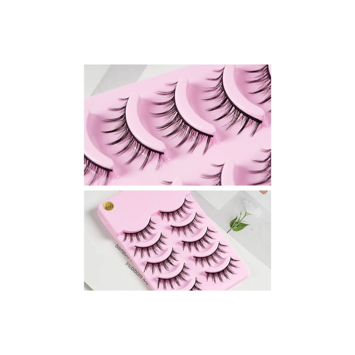 Digital Shoppy 5 Pairs Manga Lashes Natural Wispy Korean Makeup Artificial False Eyelashes