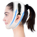 Digital Shoppy chin strap side profile showing lifting arrows for jawline contour

