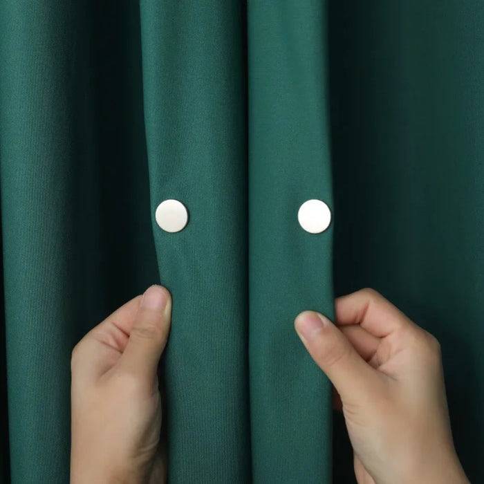 Digital Shoppy Magnetic Curtain Buckle, 17 mm – Anti-Leakage, Tool-Free Detachable Pair – Silver