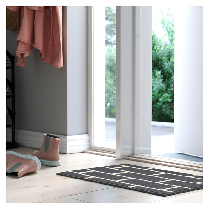 IKEA VÄNDPLATS Door mat, black/brick pattern, 40x60 cm (1 ' 4 "x2 ' 0 ")
