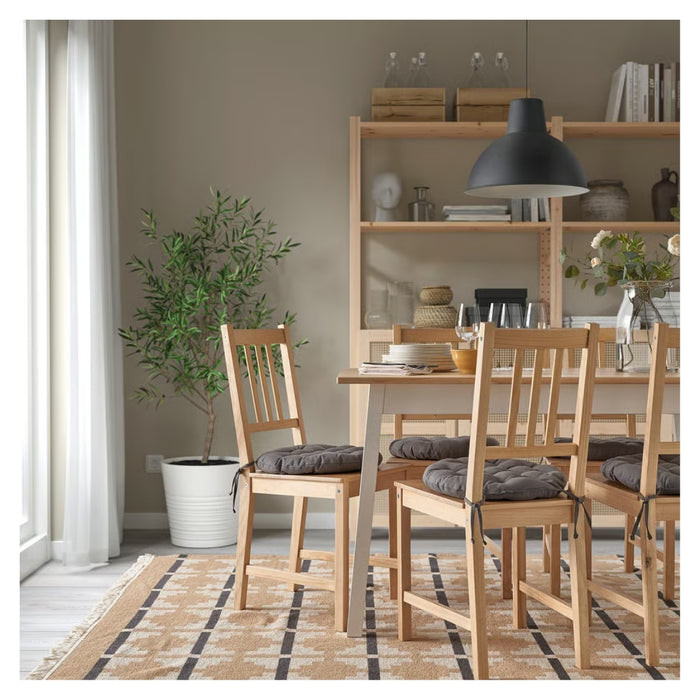 Ikea VIPPÄRT Chair Pad Dark Grey 38 cm with AROMATISK Hand Towel, Green, 40x 70cm