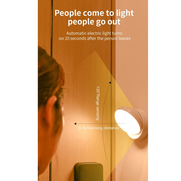 Digital Shoppy Rotating Motion Sensor Night Light – Human Body Detection LED for Corridor, Garage & Wardrobe