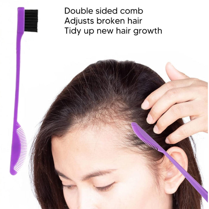 2-in-1 fan-shaped eyebrow brush and eyelash groomer for defining brows and separating lashes