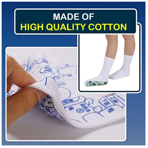 Digital Shoppy reflexology socks – high-quality cotton fabric shown with printed acupressure zones