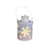 Decorative lantern with snowflake patterns on a white background