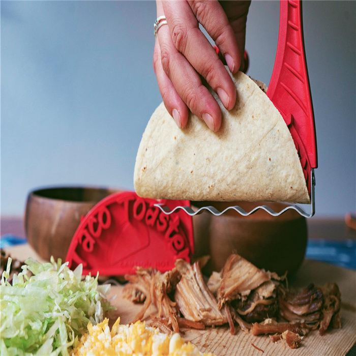 Taco toaster with timer dial set to 2 minutes