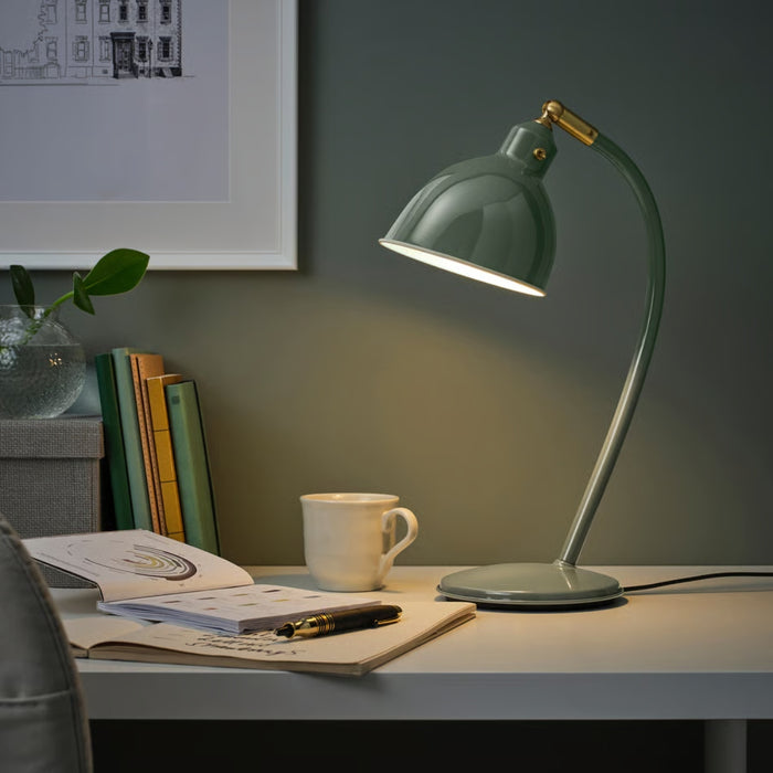 IKEA RÖDFLIK Desk lamp, grey-green