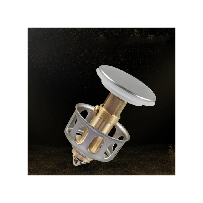 Metallic valve stem cap on a dark background