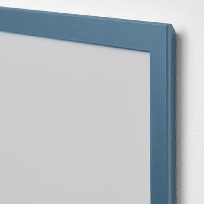 Close-up of IKEA FISKBO frame in dark grey-blue, 21x30 cm (8 ¼x11 ¾"); smooth matte finish with clean corner detailing – ideal for minimalist display of photos, prints, or certificates - 20584930