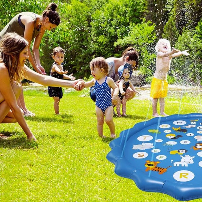 Digital Shoppy Kids Marine-Themed Splash Play Mat, blue – 100x170 cm Outdoor Water Sprinkler Pad