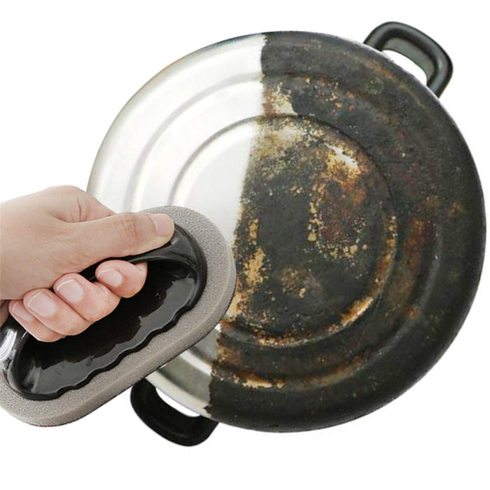 Nano Emery Cleaning Brush – Handle grip, decontamination sponge scrubbing burnt residue from metal pot -