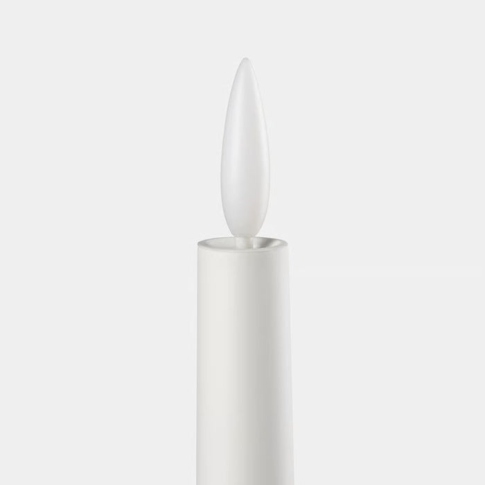 Close-up of SMÅLOM flame tip with smooth glossy finish, highlighting modern design and safe ambiance