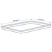 Light grey IKEA KUGGIS Lid (13x18 cm, 5x7"), precisely measured with labeled dimensions. Rectangular plastic cover with raised edges, designed for seamless compatibility with KUGGIS storage boxes.-90599160