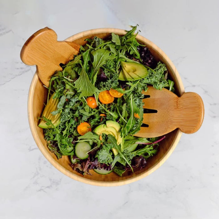 Digital Shoppy Bamboo Salad Blender Tools –Tossing & Mixing Utensils (Set of 2)