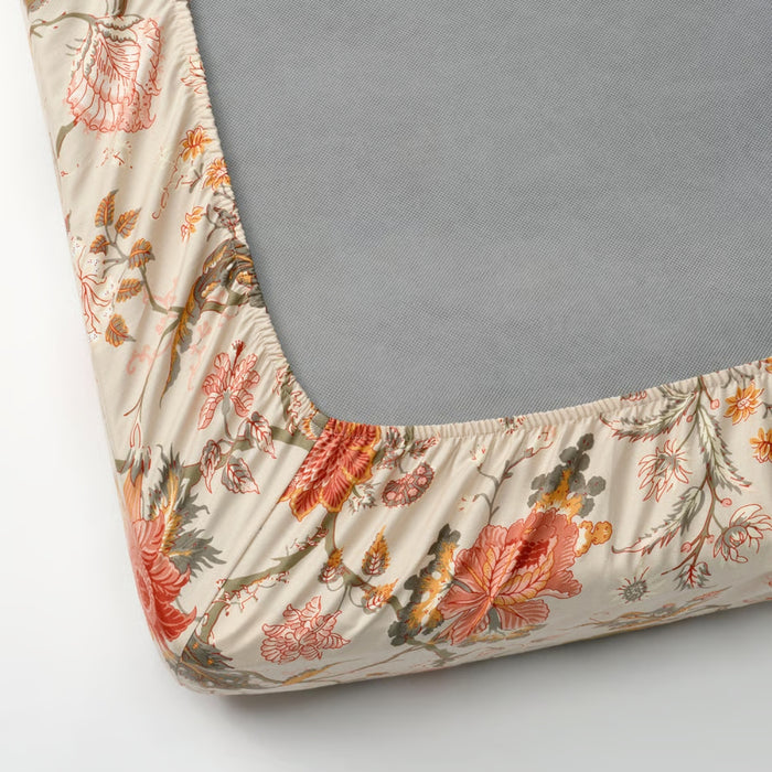 IKEA NÄSSELKLOCKA Bedding Set, light grey-beige/multicolour