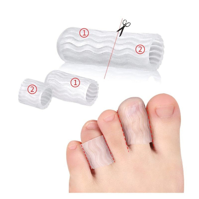 Digital Shoppy High Elastic Silicone Gel Toe Cover Protector Sleeve Bandage for Prevent Blister and Hammer Toe (transparent)