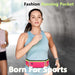 Waterproof running belt – pink worn by jogger, shown in outdoor tunnel setting with “Born for Sports” text