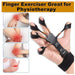 Finger exerciser with a hand using it, shown against a white background.