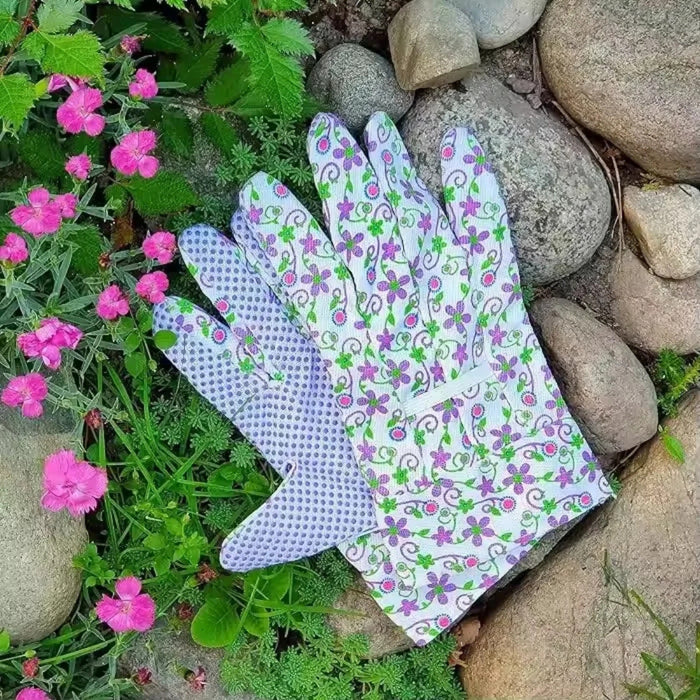 Digital Shoppy 1 pair Printed  Floral Gardening Gloves – Planting & Yard Work