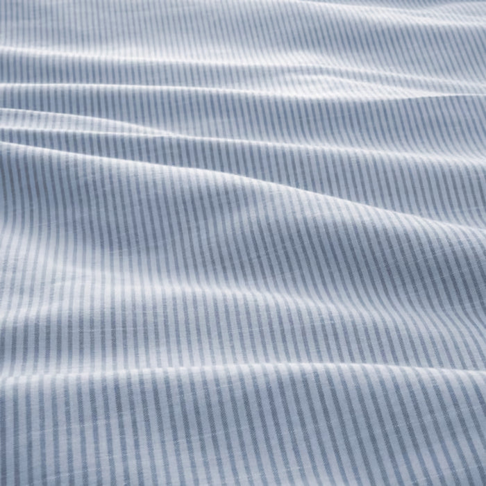 BERGPALM pillowcase, blue/striped, 50x80 cm. Soft cotton fabric with thin vertical blue and white stripes, gently folded – adds calm, classic charm to bedding – 50577117.