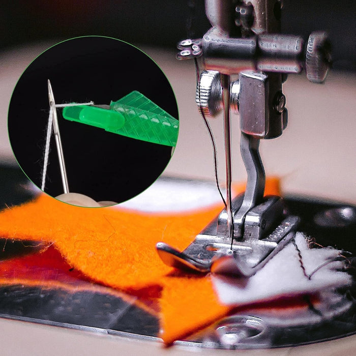 Durable plastic fish needle threader for sewing, embroidery, and stitching projects