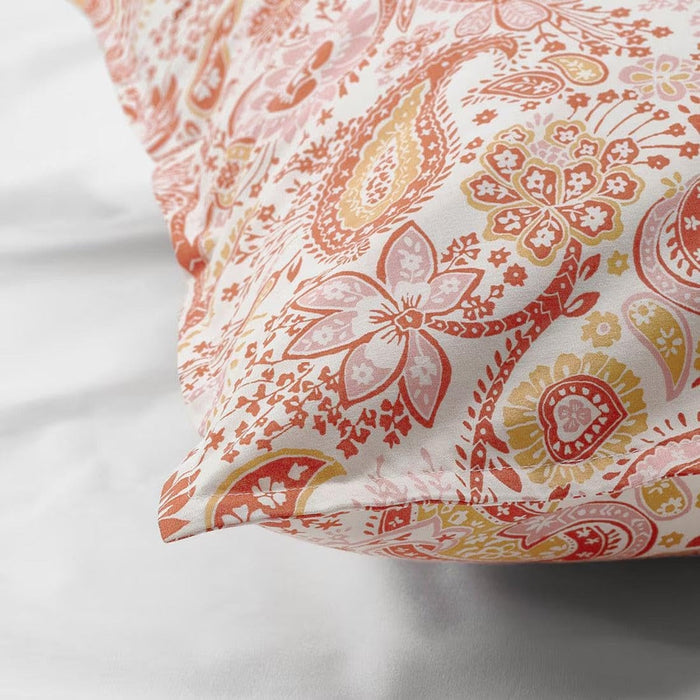 IKEA RODGERSIA Pink/White 3-Piece Sheet Set - Double Bed Size