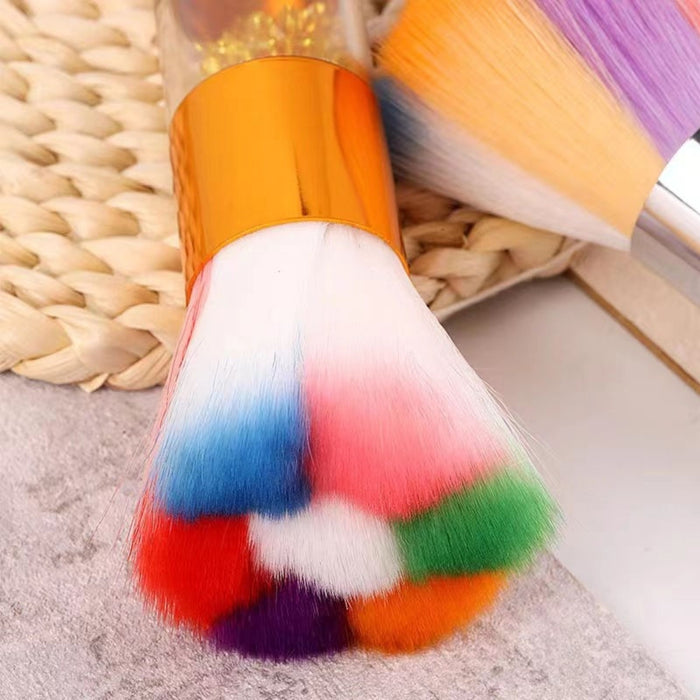 Close-up of crystal handle nail brush showing bristle softness and shine